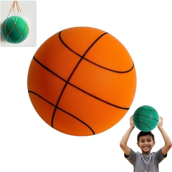 Hush Handle Basketball, Silent Basketball Dribbling Indoor, Silent Swish Basketball, Silent Foam Basketball för inomhus, med nät Blue 5