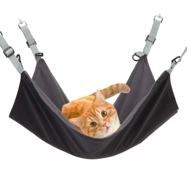 Justerbar hengekøye for katter: Komfortabel og vanntett hvilepute for små kjæledyr - perfekt for katter, hunder, kaniner black