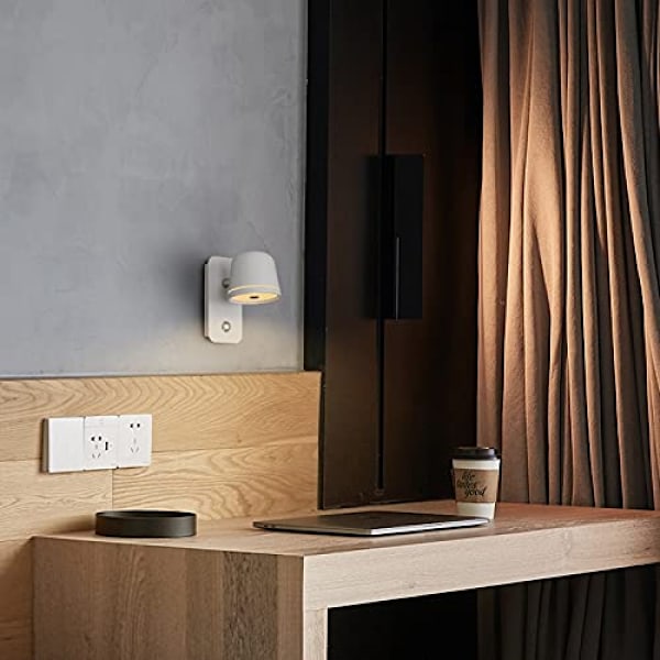 Dimbar Nordic Vägglampa LED Bedside Sovrum Dimbar Vägglampa Vardagsrum Modern Läsvägglampa Dimmer Switch Vägglampa Vägglampa White