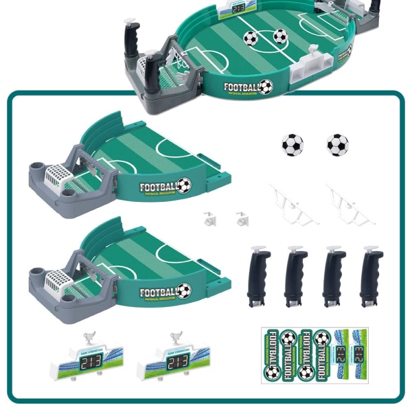 Fotbollsbord interaktivt spel, Mini Double Battle Tabletop Pinball Fotbollsspel med 6st Mini Soccer Ball för julfestspel