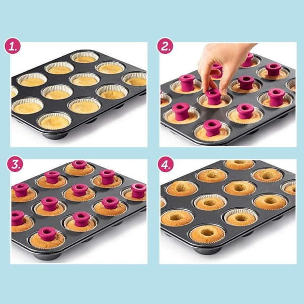 Småkageudstikkere i silikone, bagebægre til udhulning og påfyldning af muffins, cupcakes, udkerner til kage 1 piece