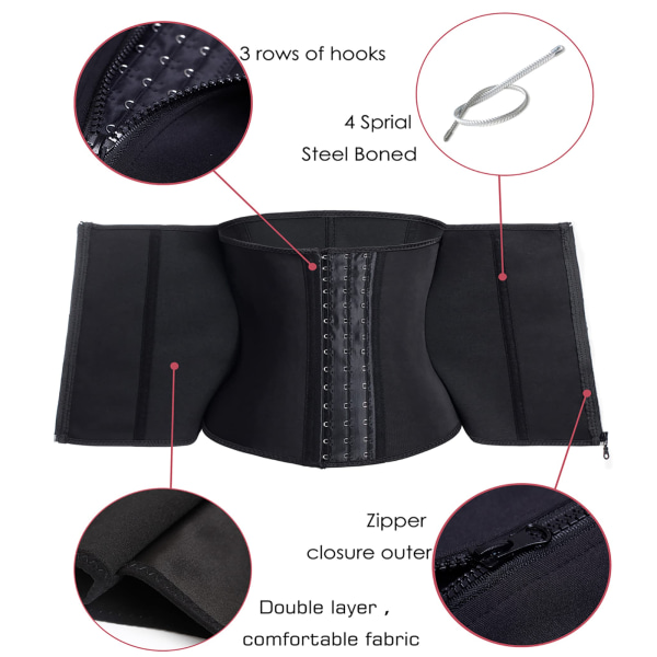 Damunderbyst Korsett Waist trainer Stålbenad Sportträning Body Shaper Cincher Ryggstöd 5XL