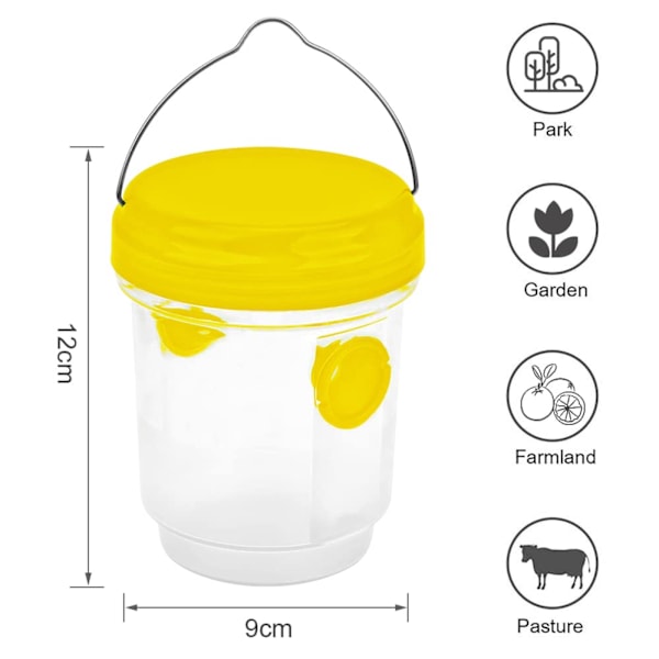 Humlefälla, Utomhushängande geting- och bålgetingfälla, Plastflaska inomhus Humlefälla Kit, mygga, fluga, myggfälla (set med 4) 2pcs