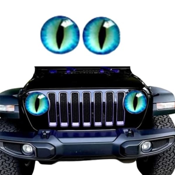 Ett par Beast Eyes strålkastardekaler - Roliga 3D stereodekaler för lastbil och kaross - Iögonfallande stötfångardekoration - Perfekt för svenska shoppare a8