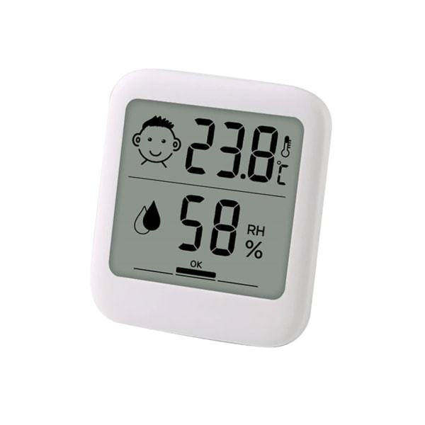 Digital termometer och hygrometer med komfortansiktsskärm, hygrometer, stativ, magnet, hängande, enkel, förebyggande av infektionssjukdomar