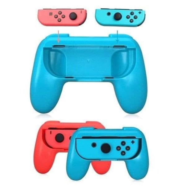 Srna 1 par Joy-con Grip Controller Handheld för Nintendo Switch - Röd + Blå