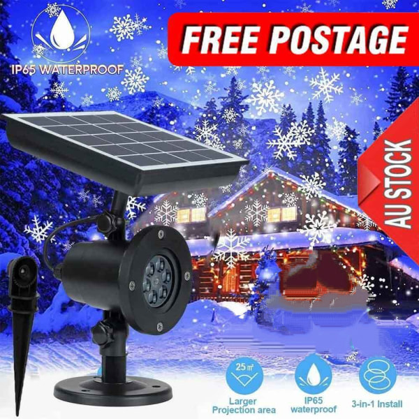 Snowflake Projektor Utomhus Julbelysning Laser LED Power Vit Lampa