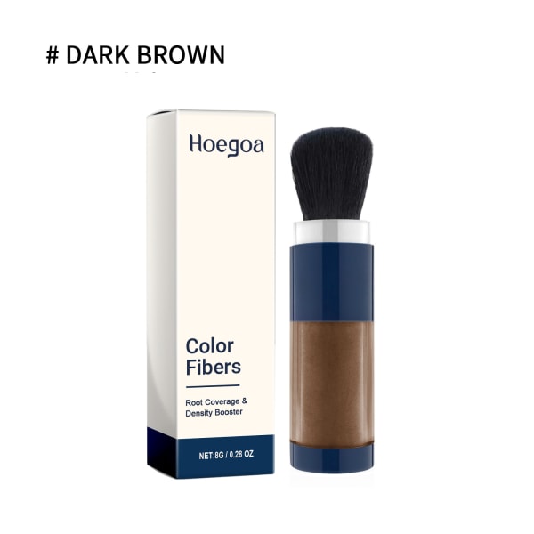Supersize fargefibre med påfyllingssett - farget hårlinjepulver, hårfortykningspulversett, fyller umiddelbart ut tyntende hår Dark Brown