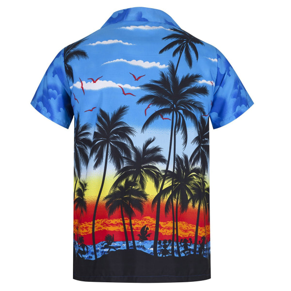 Herre Hawaiian skjorte Kortermede skjorter - Herre skjorter Hawaiian Fancy Dress Sommerskjorter Beach Party Fancy Blue L