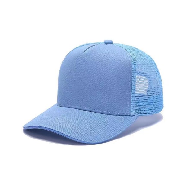 Verdens bedste Trucker Hat Blank - 109 tilgængelige farver - Engros og bulk Klassisk High Crown Mesh Trucker Hat blue