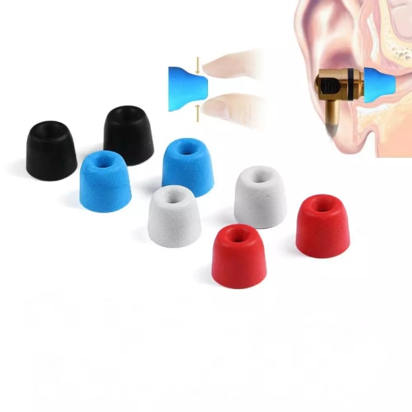 8 st skum öronsnäckor kompatibla med 4,0 mm anslutningshål， Memory Foam T100 T200 T300 T400 Ersättning av öronsnäckor för in-ear hörlurar 3.0mm