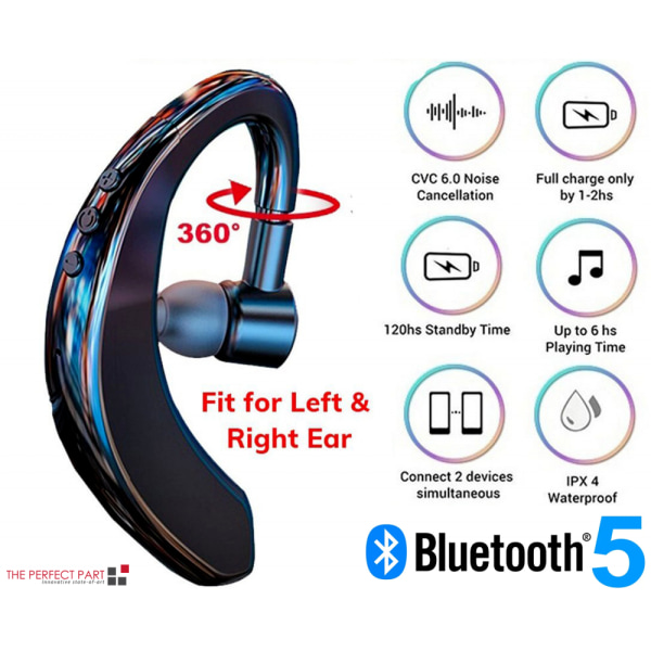 Trådløs Bluetooth 5.0-øretelefon-hodesett Driving Trucker-øreplugger Støyreduksjon
