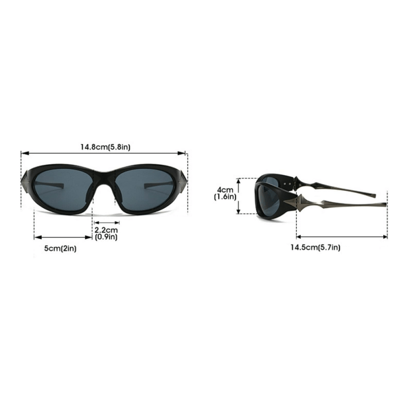 Punk Sports Cat Eye Solbriller Kvinder 2024 Luksus lille stel Solbriller Mænd rektangulære solbriller Briller conventional Blue frame gray film