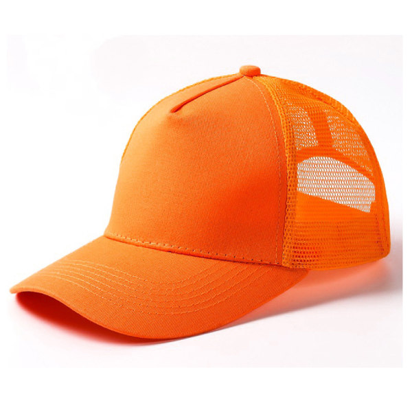 Verdens beste Trucker Hat Blank - 109 tilgjengelige farger - Engros og Bulk Klassisk High Crown Mesh Back Trucker Hat orange color