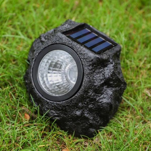 Solar Rock Lights 4-Pack - Vedenpitävät LEDit polkuihin, puutarhoihin ja maisemointiin.