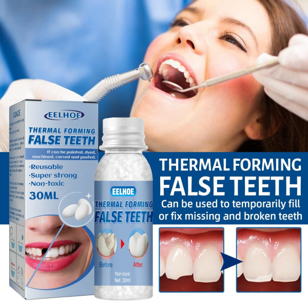 Tillfälliga dentala restaureringssatser - Thermal pärlor eller proteslim för att fylla, reparera saknade och trasiga tänder Tandproteser - Plastbitringar