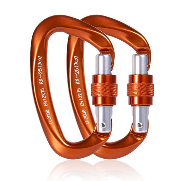 Professionell Screwgate Locking Carabiner Clip - Heavy Duty för bergsklättring, bergsklättring, hängmattor, camping och utomhusbruk! Gun Grey