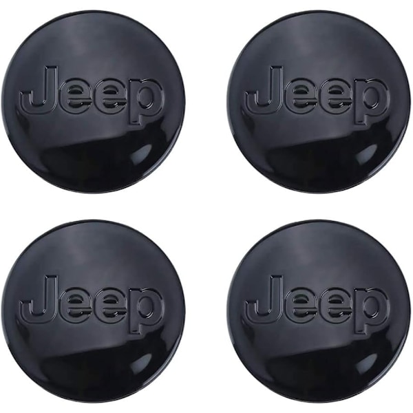 4-Pack - Jeep Navkapslar / Hjulnavsemblem - Bil 64mm - Svart 60