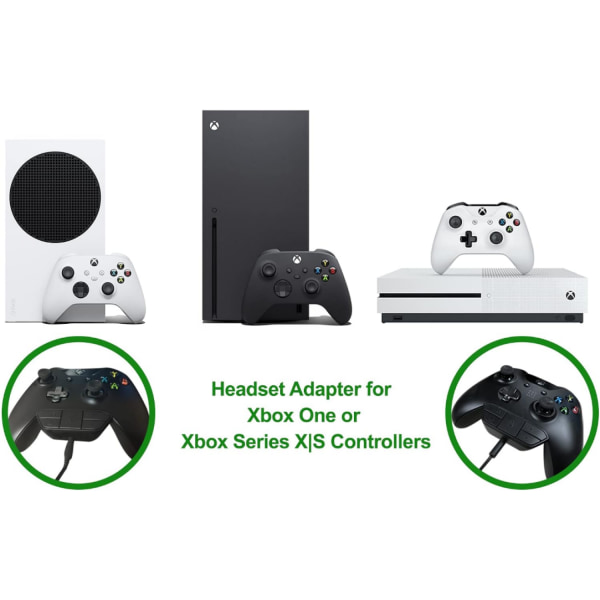 Stereoheadsetadapter för Xbox One/Series X|S-kontroller - Adapter för mikrofonhörlurar - Audio Kit för Xbox One/Series S|X