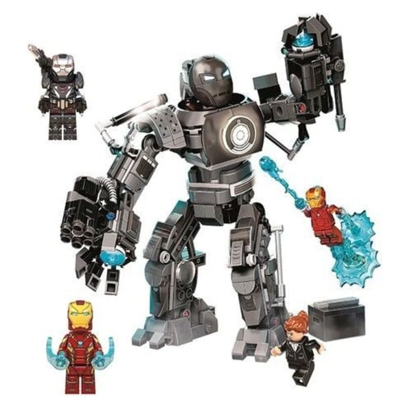 Building Bricks Avengers Superheroes Iron Man bråkar med Iron Monger 500 bitar med 5 figurer