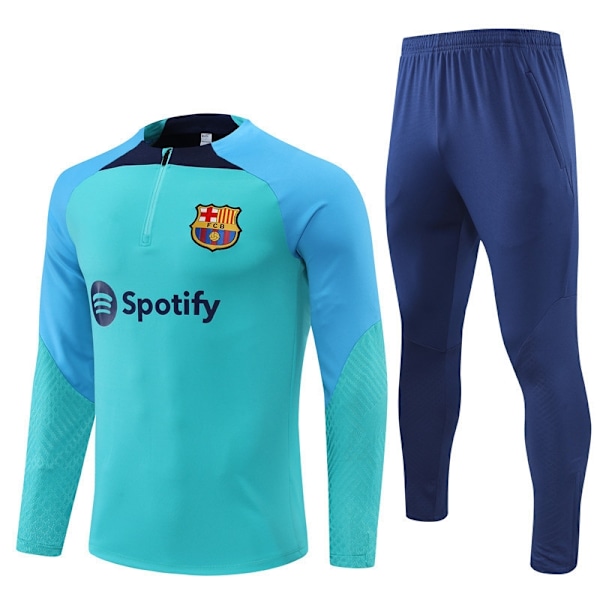 Sæson 2324 Barcelona Royal M Arsenal langærmet halv track suit voksen fodbolddragt træningsdragt langærmet dragt blå 5 blue-5 12 blue-5