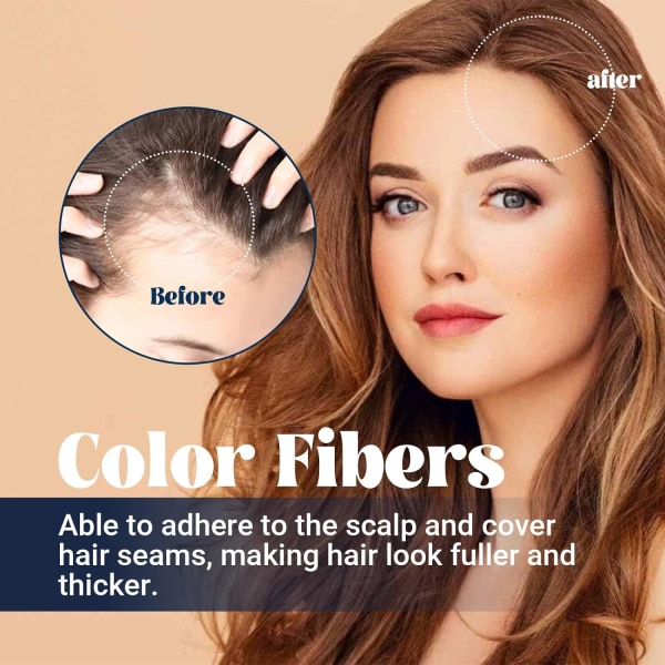 Supersize fargefibre med påfyllingssett - farget hårlinjepulver, hårfortykningspulversett, fyller umiddelbart ut tyntende hår White
