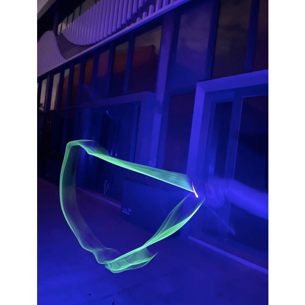 HET NYHET String shooter glow in the dark loop svart ljus lasso flow rave toy，blå