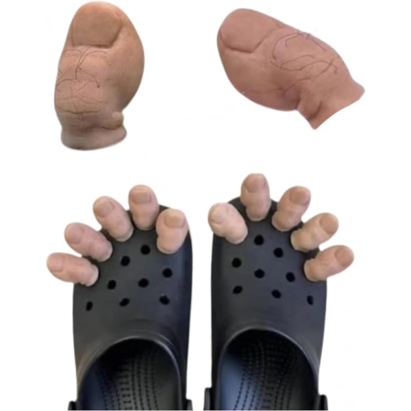 Quirky 3D Toe Shoe Charms: Roliga DIY-skodekorationer med unika stortådesigner - perfekta festpresenter 3pcs