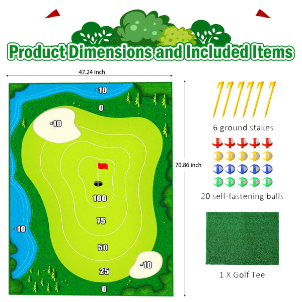 Golfmatte for trening av slag, putting og chipping, innendørs og utendørs golfmatte for voksne og barn F