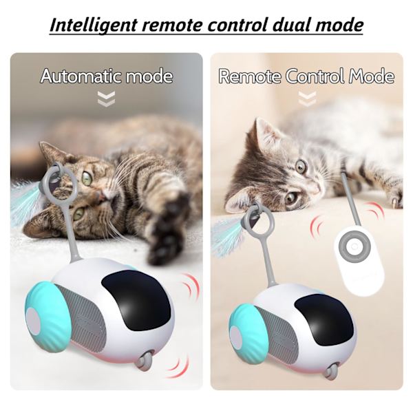 Indendørs kat interaktivt kattelegetøj smart fjernbetjening dual-mode kat og mus legetøj killing legetøj bil flytte genopladeligt sjovt killing legetøj B