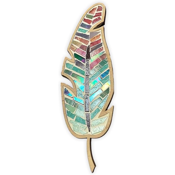 Lås upp din kreativitet med DIY Mosaic Kit - Perfekt familjeaktivitet - Ljus fjäderdesign för vuxna och barn - Idealisk julinredningspresent Turquoise Feather