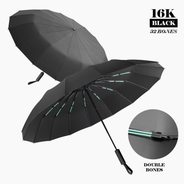 Reiseparaply Herre Dame Kompakt sammenleggbar paraply Vindtett dobbeltlags paraply A5