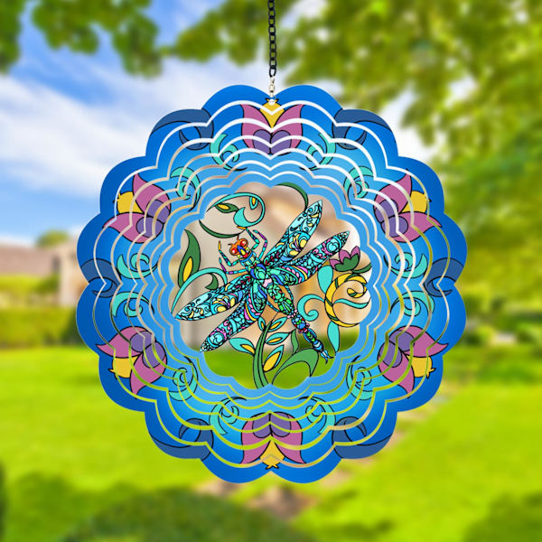 Metal Wind Spinnere - Hængende Wind Spinner til udendørs og indendørs dekorationer, 12 tommer Wind Spinner Dragonfly