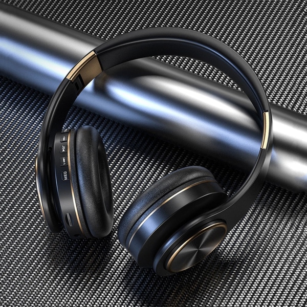 Trådlöst Bluetooth headset Stereo On Ear-hörlurar med intelligent brusreducering 60 timmars arbetstid Subwooferfällbar C