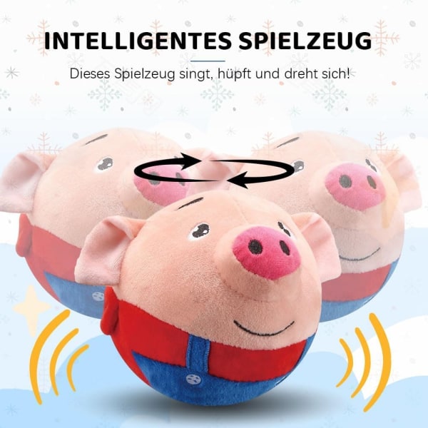 2024 Ny Active Moving Pet Plysch interaktiv hundleksak, Pipande rörlig hundbollleksak, tvättbar plyschljud elektronisk hundleksak för hundar, husdjur och katter elephant