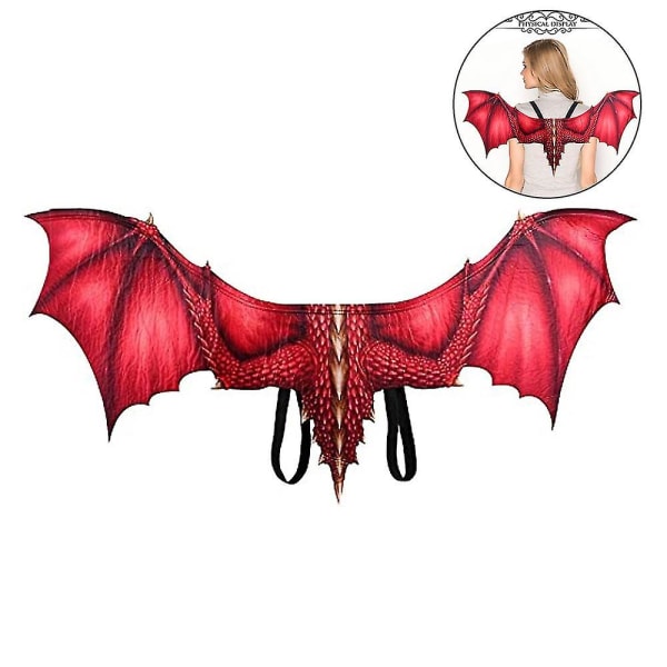 Halloween Dragon Wings Dragon Costume Accessori Fleece Dragon Wings Prop per vuxen red