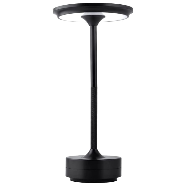 Trådløs metallisk bordlampe, I-formet, dæmpbar, genopladelig vandtæt skrivebordslampe, LED-dekorationslys med berøringskontrol Black