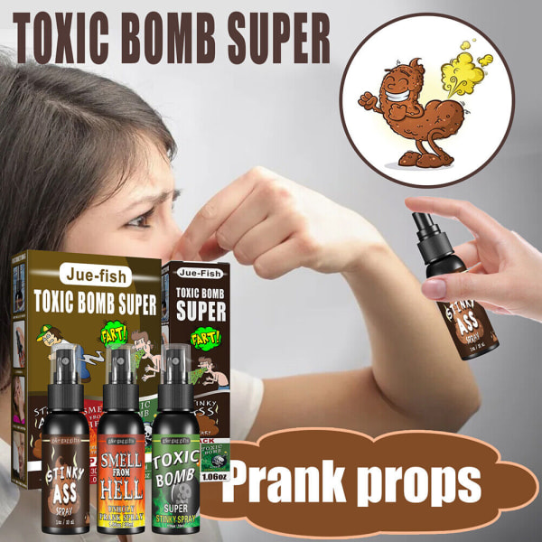 3x Stinky Prank Liquid Tricky Bomb Smell Fart Spray Halloween Underhållningsleksaker