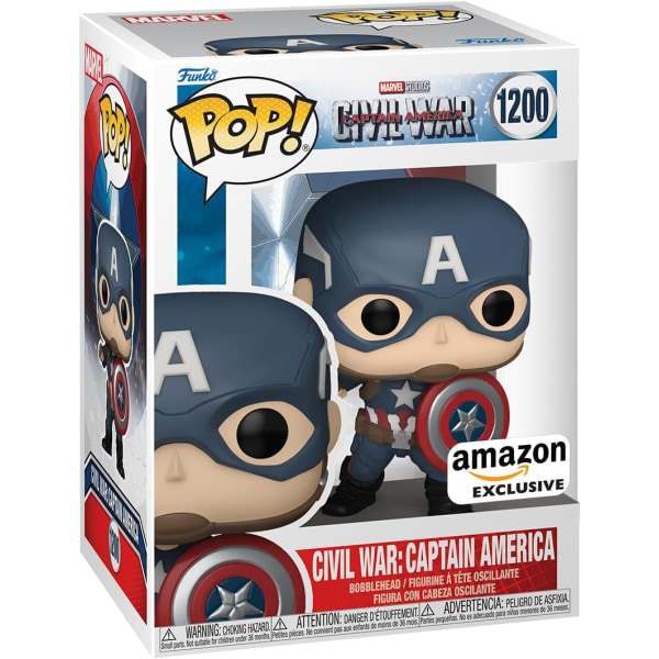 Funko POP! Marvel: Civil War Build A Scene - Captain America - Captain America 3 - Samlarbar vinylfigur - Presentidé - Leksaker för barn och vuxna