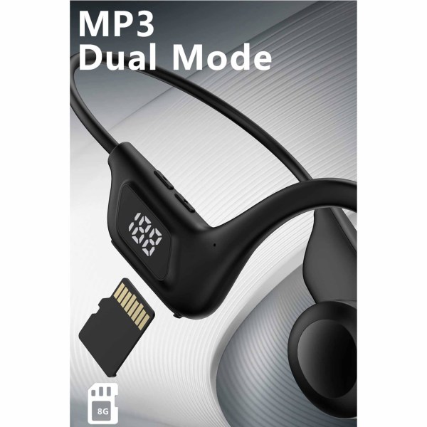 Wrap Around-ørepropper, Open Ear-hodetelefoner Trådløse Bluetooth Air Conduction-ørepropper, Lett Bluetooth-headset, for løping, fotturer og sykling Blue