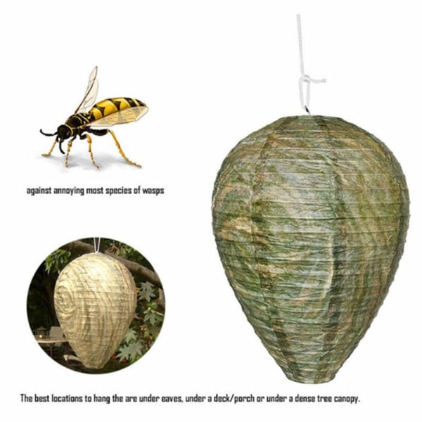 4-pak hvepsereden, hængende hvepse-afskrækkelsesmiddel til gule jakker, pålidelig papirlokkemad til udendørs have, vandtæt yellow 22x28cm