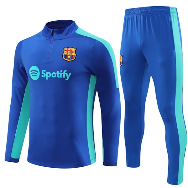 2324 sæson Barcelona Royal M Arsenal langærmet halv track suit voksen fodbolddragt træningsdragt langærmet dragt blå 3 blue-3 16 blue-3