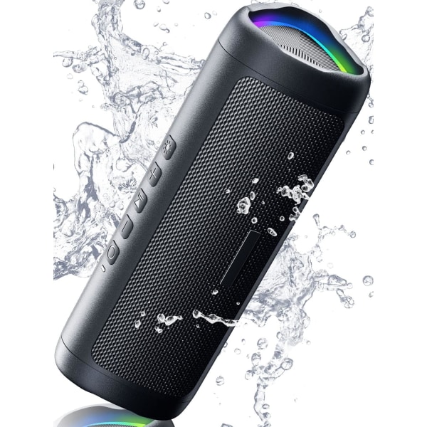HD-ljud Bluetooth -högtalare - bärbar trådlös, IPX5 vattentät - upp till 24h speltid, TWS-parning - BT5.3 för hem/fest/utomhus black