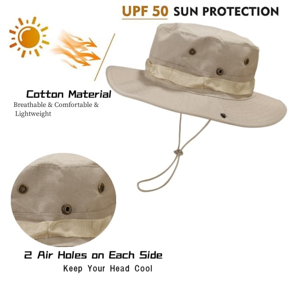 Solhattar för män Kvinnor Bucket Hat UPF 50+ Boonie Hat Vikbar UV-skydd Vandring Strandfiske Sommarsafari a3