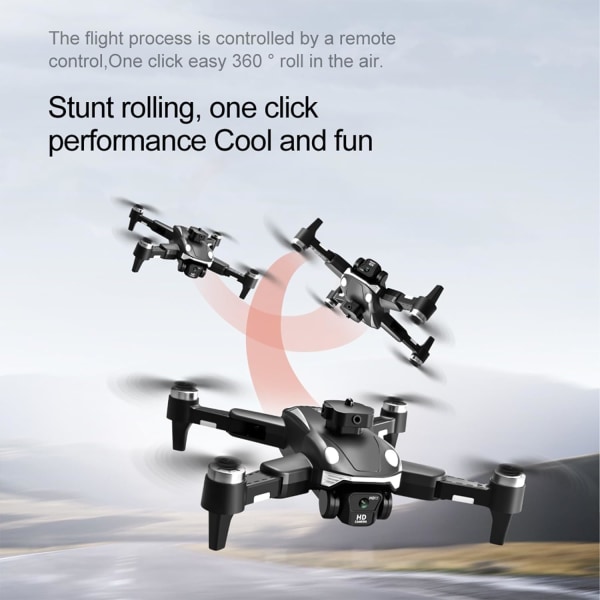 4K- drone - Taitettava nelikopteri ilmakuvaukseen - Helppo ohjaus, korkeuden pito, päätön tila - ihanteellinen lahja