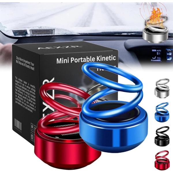 Aexzr Portable Kinetic Mini Heater - Snygg och effektiv - Perfekt för att hålla värmen på språng -4 färger tillgängliga Red&Blue