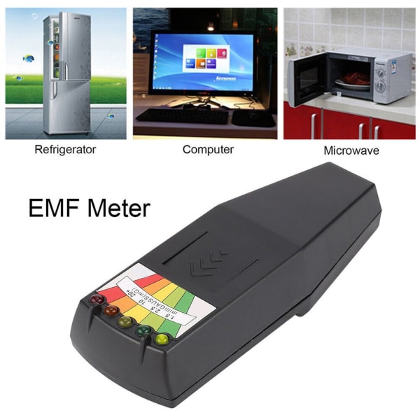 LED EMF-mätare Magnetisk fältdetektor Spökjakt Paranormal utrustning Magnetisk fältdetektor för spökjakt och övernaturliga undersökningar Balck
