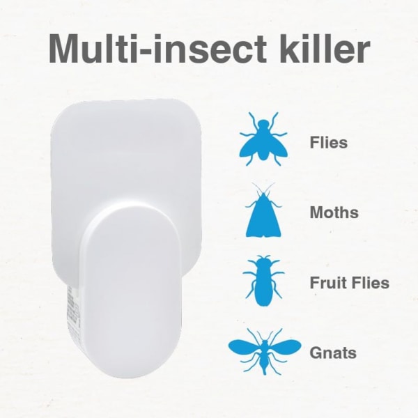 Innendørs plug-in fluefeller for fluer, fruktfluer, møll, mygg og andre flygende insekter