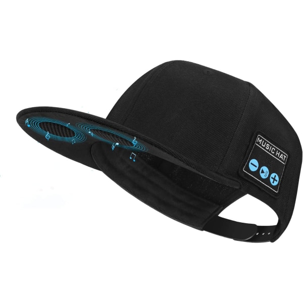 Hat med Bluetooth-højttaler Justerbar trådløs smart højttalertelefonhætte til udendørs sport Baseballkasket er fødselsdagsgaver til mænd/kvinder/drenge/piger Black