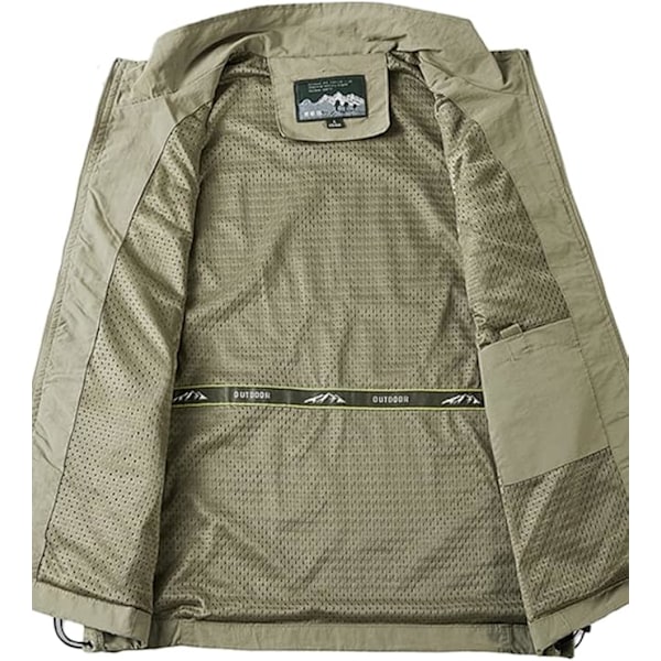 Kevät-Kesä Miesten Tactical Ulkoilu Kiipeily Kalastusliivi Hengittävä Monitoimiliivi khaki 4XL khaki